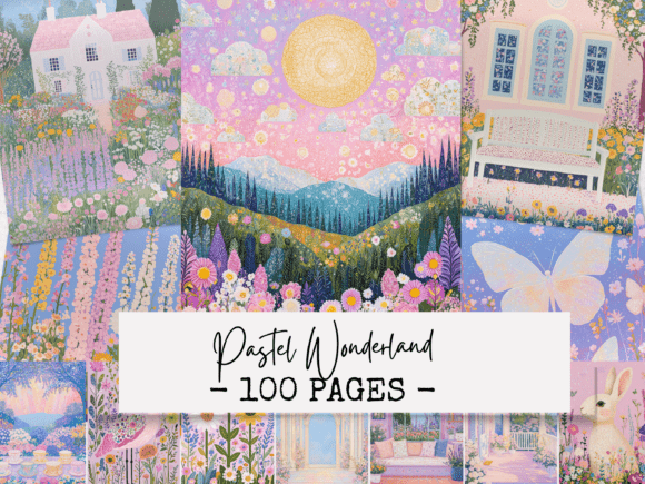 Download Pastel Wonderland Junk Journal Papers - Wonderland Collection