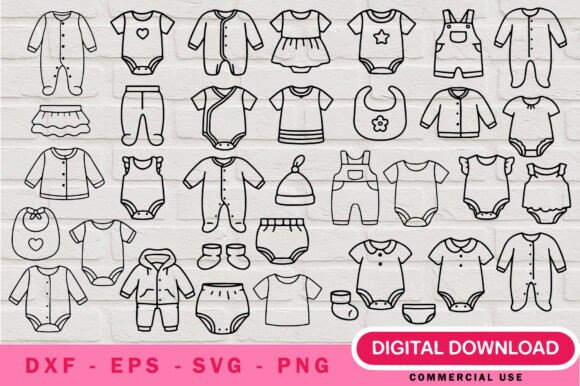 Download Baby Clothes SVG Bundle for Cricut - Svg Collection