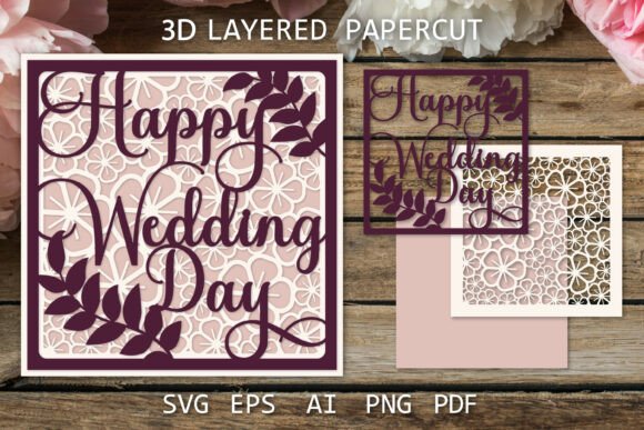 Download Wedding Card SVG, Paper Cut Wedding Card - Svg Collection