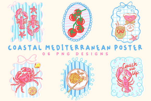 Download Coastal Mediterranean Poster PNG Bundle - Premium Bundle